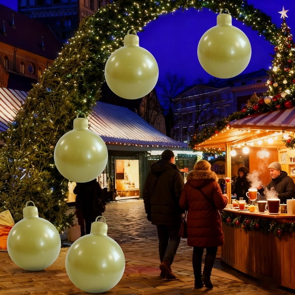 Diceymbol Christmas Inflatable Decoration Ball Outdoor PVC Yard Decor 23.6 Inch
