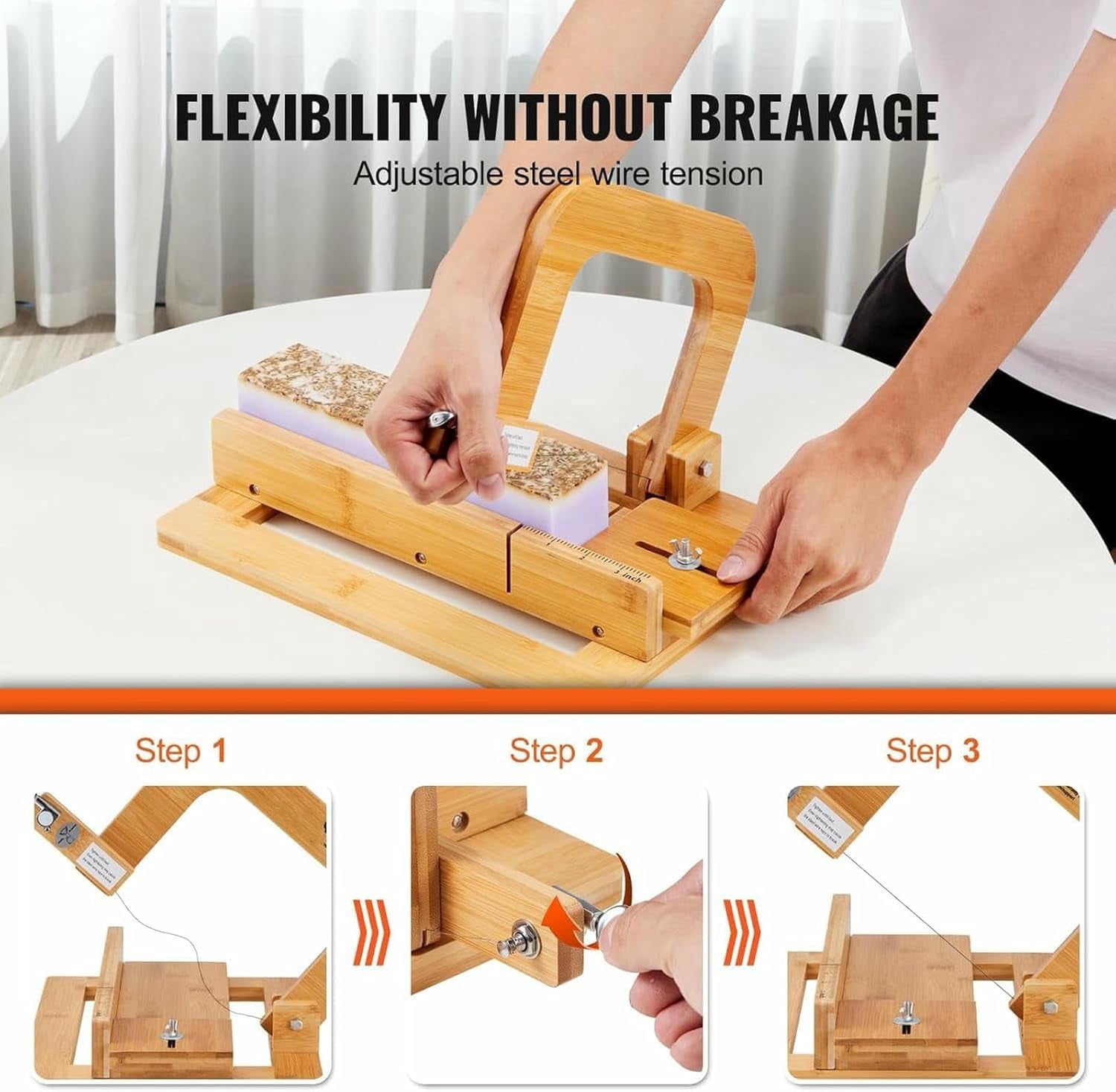 Natural bamboo soap cutter, wooden soap cutter, smooth and flat surface, multi-purpose handmade soap bar cutter, suitable for soap bars and candles.