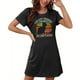 thumbnail image 4 of KIHOUT 2024 Camisón negro de cuello redondo para mujer, de moda, con estampado de gato, manga corta, holgado, ajustado, informal, para el hogar, tallas S-2XL, 4 of 7