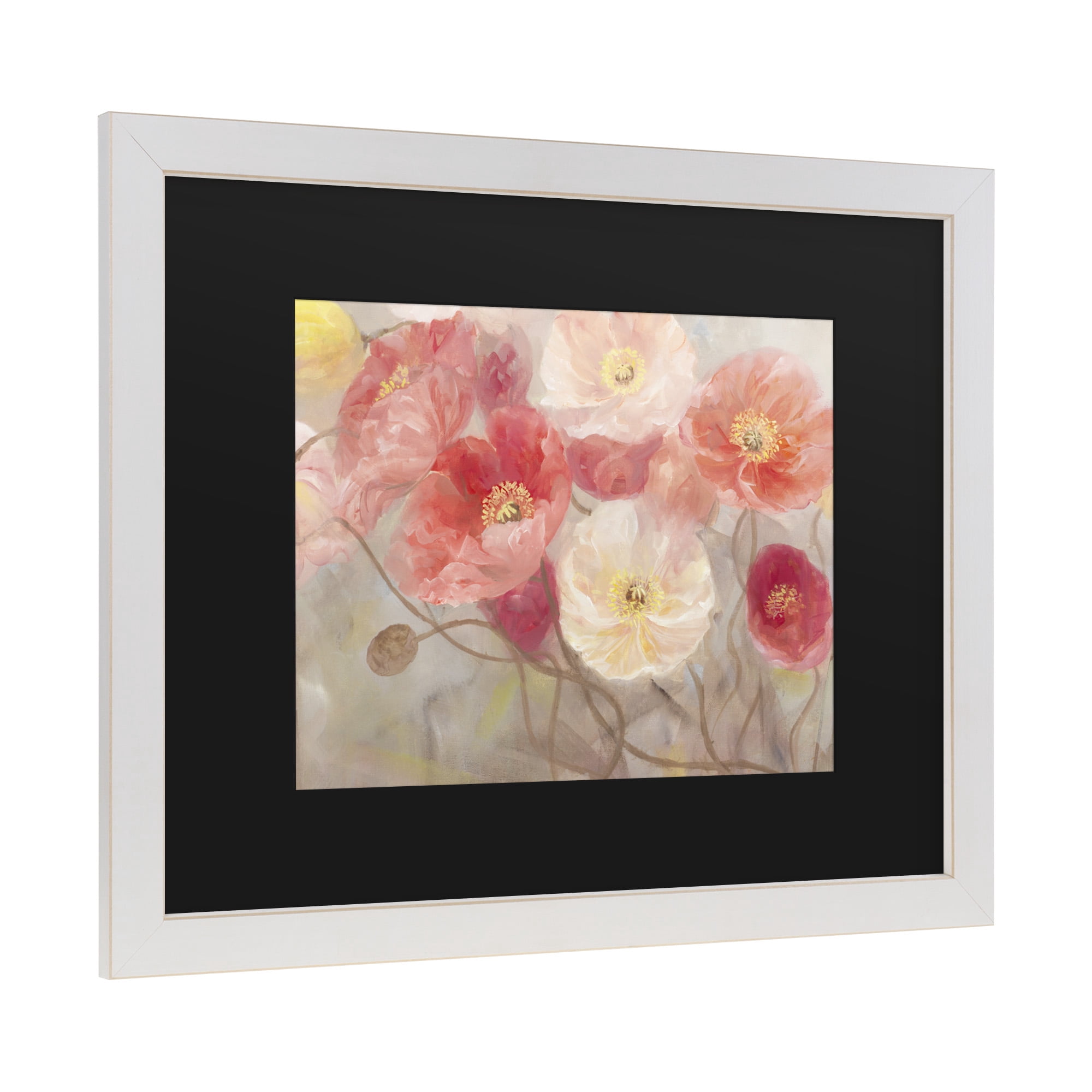 Li Bo 'Wild Poppies I' Matted Framed Art