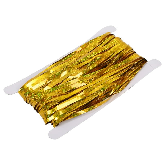 Cortina De Flecos, Exquisita Y Hermosa Cortina De Flecos Metálica Segura Y Ecológica Para Decoración De Fiesta De Cumpleaños De Fondo Para La Familia EOTVIA Oro