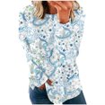 thumbnail image 1 of Pompotops Mode Femmes Imprimer Manches Longues Confortable Respirante Ronde-Cou Sweat-Shirt Dégagement, 1 of 5