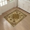 thumbnail image 3 of ODIKA 3'x5' Washable Area Rug Olive Green Retro Vintage Tone Cottagecore Boho Antique Medallion with Floral Diamond Motifs for Hallway, Laundry Room, Non-Slip, Flatweave, Easy Care, 3 of 7