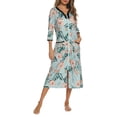 thumbnail image 4 of Sexy Dance Women Nightgown Floral Print Housedress V Neck Robe Homw House Coat Lightweight Sleepwear, 4 of 5