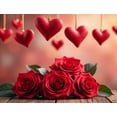 thumbnail image 4 of LUUFILx Hanging Heart Rose Banner Background Backdrop Red Decorations Valentine's Day Party Props Wedding Romantic Decors Photography Supplies, 4 of 8