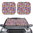 thumbnail image 2 of Windshield Sun Shade, Garden Tricolor Pansy Flower Foldable Car Sun Shade Windshield For Front, 2 Pieces, 2 of 4