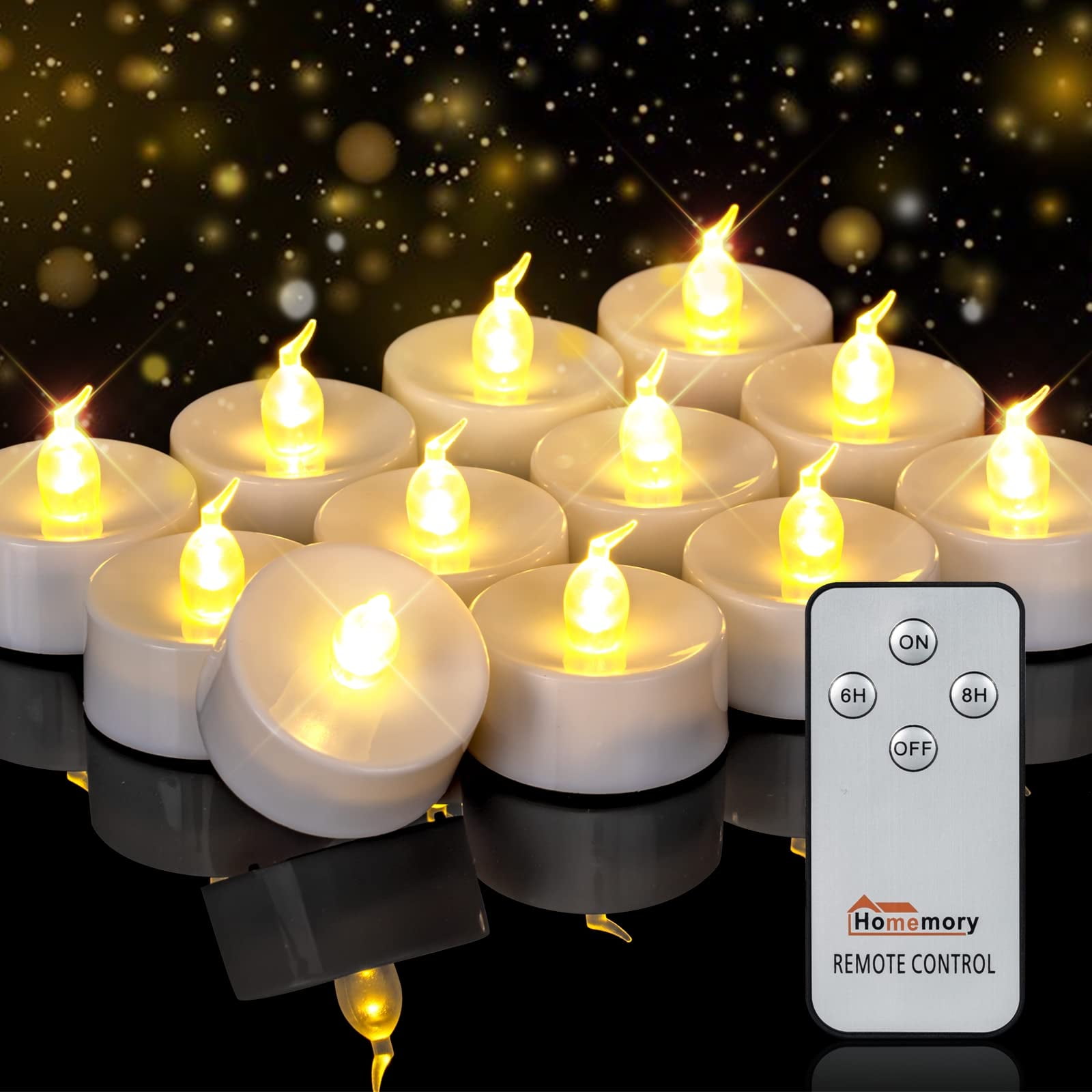 12Pcs Remote Candles, Flickering Flameless Candles Battery Operated Tea Lights Candles，Home
