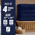 thumbnail image 2 of HOMES PERCEPTION Luxury 4 Pack Bath Towels Set | Absorbent and Quick Dry Bath Towel Set Clearance 27" x 54" | Towels for Bathroom 500 GSM, Navy Blue, 2 of 7