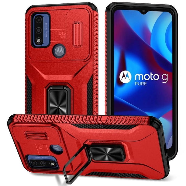 Funda para GANGXUN Motorola Moto G Power 2022 - Soporte metálico, Función magnética, Rojo