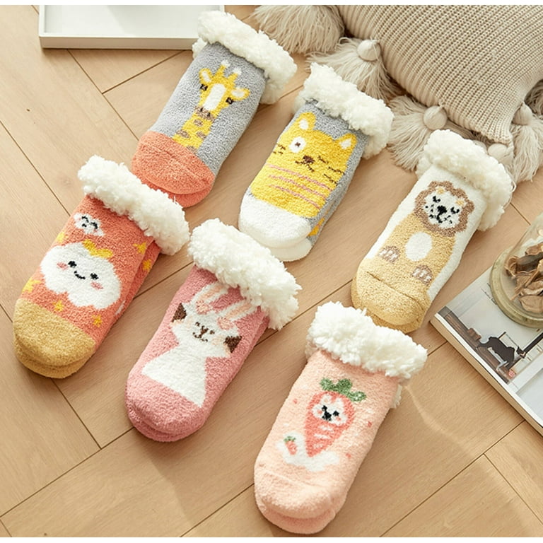 AUQ Socks Walking Training Fuzzy Socks,Non-Irritating Stay Put - Main Image