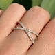 thumbnail image 5 of Anillo en X chapado en oro con circonita cúbica brillante, anillo apilable para el pulgar, alianzas de boda con diamantes de imitación, anillos cruzados para (2 piezas), 5 of 5