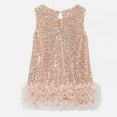 thumbnail image 5 of mgoYE Casual Toddler Girl Dress Toddler Girls Sequin Dress A-Line Sparkly Sleeveless Wedding Gown Party Dresses for Girls(Rose Gold,5-6 Years), 5 of 8