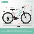 thumbnail image 2 of Aukfa 24" Mountain Bike for Girls Women, 21-Speed V-Brake Hyper Bicycles, White, 2 of 8