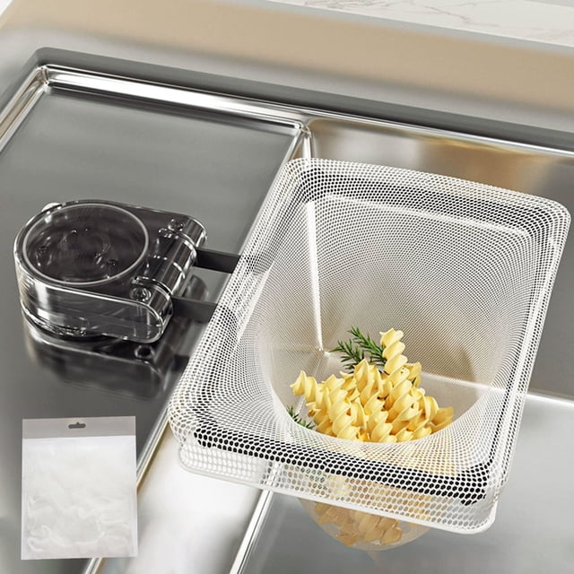 Rejilla de Drenaje con Ventosa para Fregadero de Cocina, Filtro Antiobstrucción para Restos de Comida, Rejilla de Malla para Desagüe de Fregadero, Rejilla de Drenaje con Ventosa + Bolsa de Malla (50