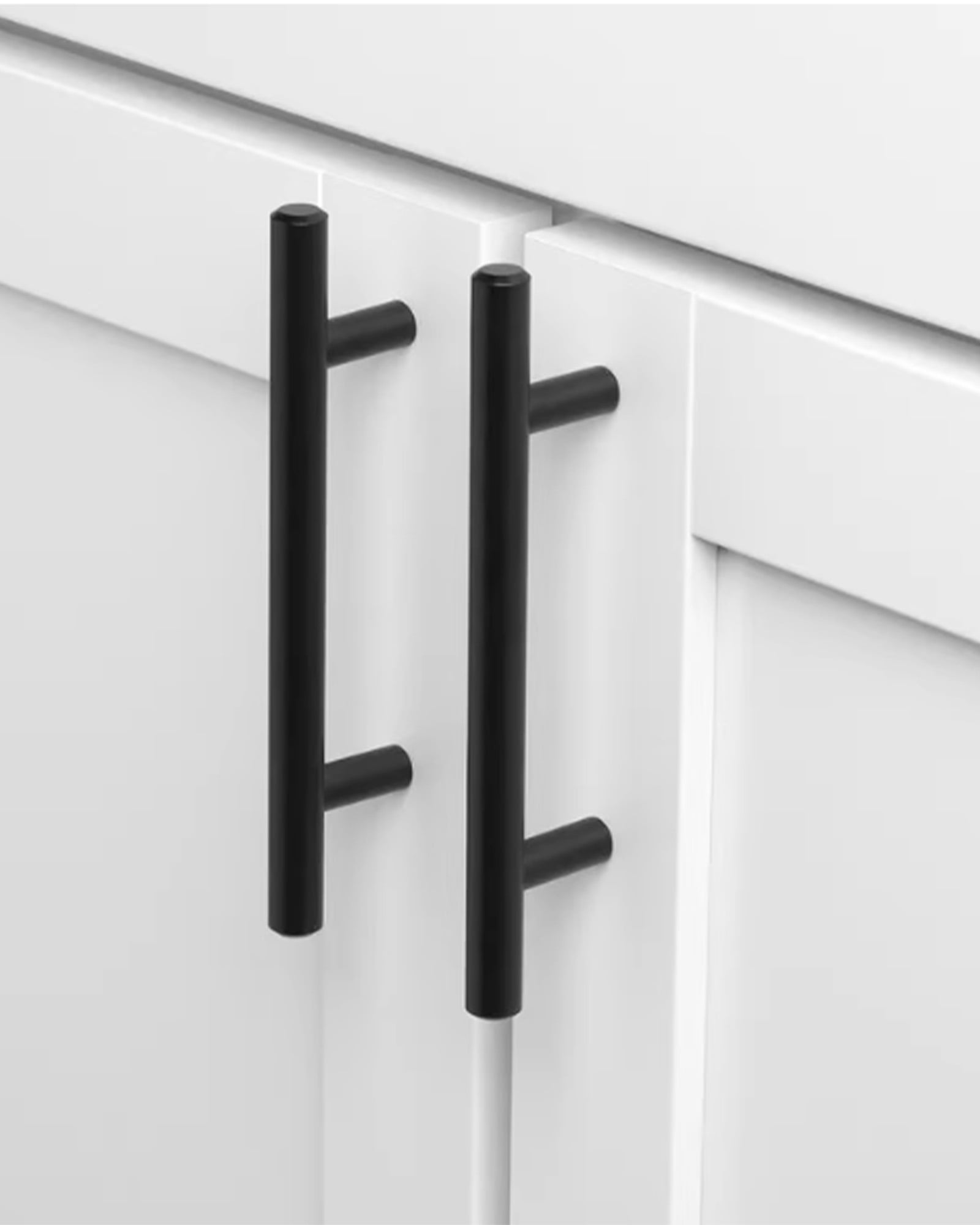 Mengshi 30 Pack Matte Black Cabinet Handles 3" Hole Centers, Stainless Steel Kitchen & Drawer Pulls for Cabinets, Cupboards & Wardrobes