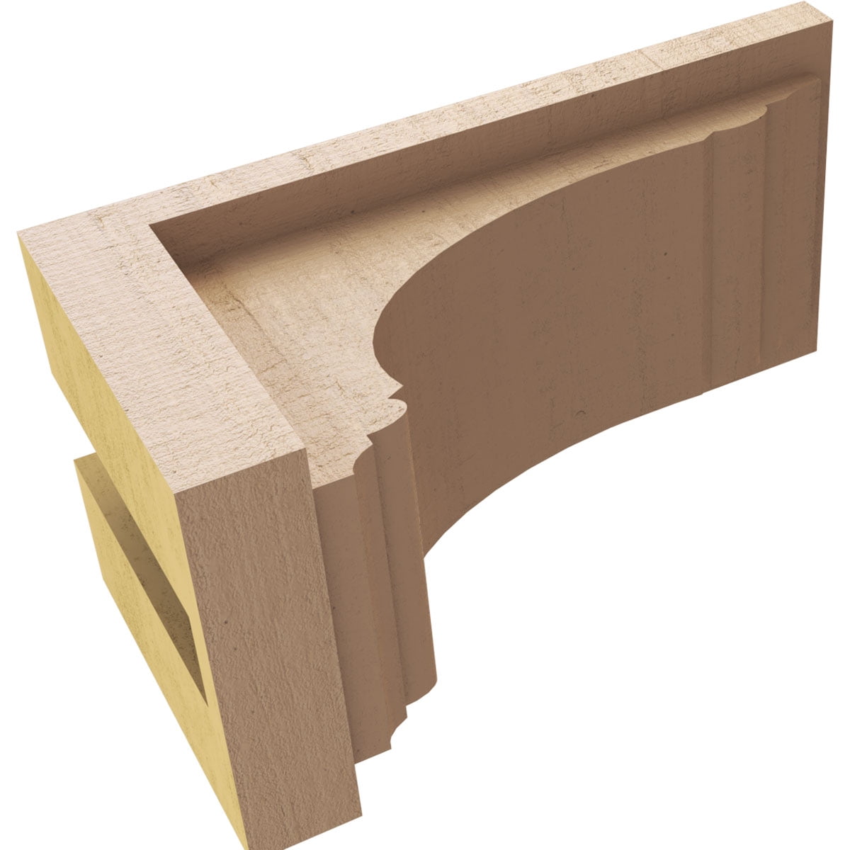 4"W x 8"D x 4"H Wide Warren Rough Cedar Woodgrain TimberThane Corbel, Primed Tan