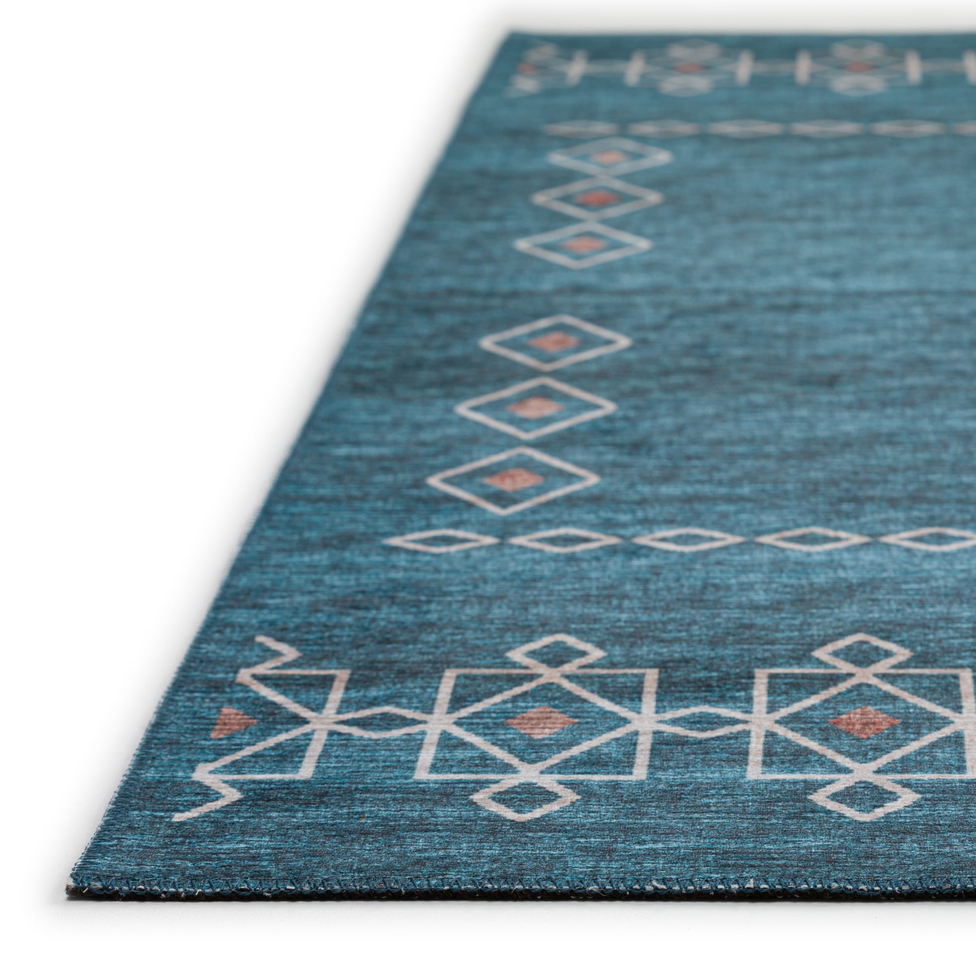Yuma Indoor/Outdoor Blue Southwest 1'8" x 2'6" Non-Skid Accent Rug