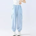 thumbnail image 2 of Favoffer Kids' Summer Ice Silk Mosquito-Proof Pants Casual Outdoor Work Pants for Girls 6-16Y, 2 of 5