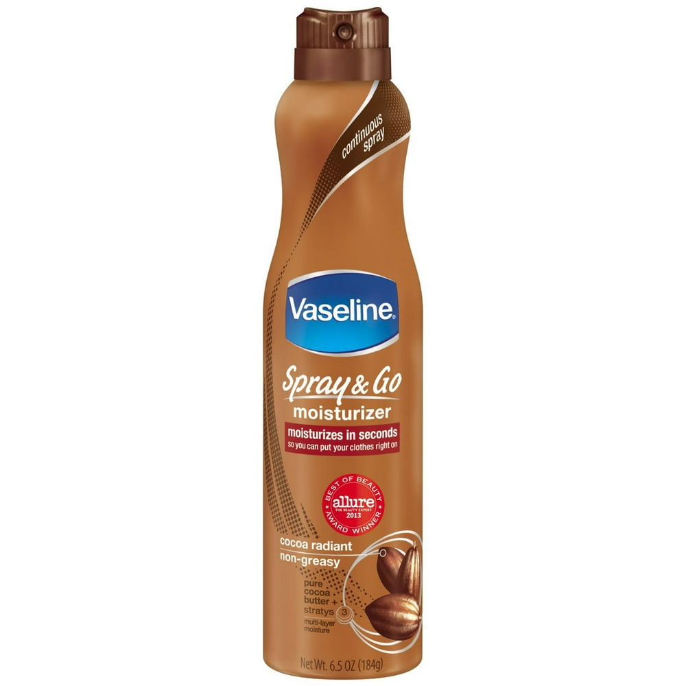 6 PACKS Vaseline Spray and Go Moisturizer in Cocoa Radiant, 6.5 Ounce