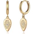 thumbnail image 1 of Aros colgantes de oro para mujer, estilo bohemio, de playa, sencillos y delicados, rellenos de oro de 14 k, con forma de lágrima, código de producto 67819, forma de lágrima, 1 of 5