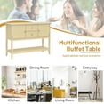 thumbnail image 5 of Yardi Yard Wooden Sideboard Buffet Console Table with Drawers and Storage-Beige, Narrow Console Table with Shelves for Entryway & Hallway, 5 of 7
