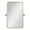 thumbnail image 5 of Emma + Oliver 35" x 27" Rectangular Pivot Wall Mirror with Slim Gold Frame and Silver Backed Glass for Clarity for Bathrooms, 5 of 11
