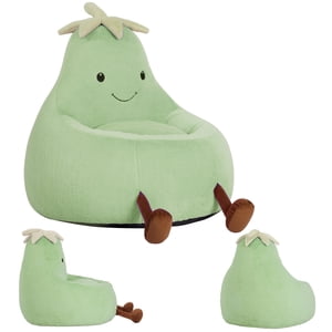 edx Eggplant Bean Bag Chair for Kids, Green