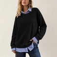 thumbnail image 5 of Mock Neck Sweatshirt Nelozsy Women's Fake Two Piece Striped Sweatshirt Long Sleeve Fall For 2026 Black XXL, 5 of 9