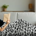 thumbnail image 3 of Black and White Soft Flannel Fleece Throw Blanket, Monochrome Illustration of Pandas Indigenous Chinese Endangered Spices, Cozy Plush for Indoor and Outdoor Use, 50" x 60", Black White, by Ambesonne, 3 of 5
