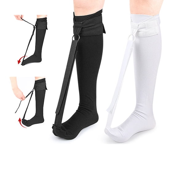 1Pc Foot Drop Compression Sock Fasciitis Night Splint Sock, Adjustable Plantar Fasciitis Night Splint Brace for Foot Drop, Achilles Tendonitis Relief, Breathable Orthotic Support