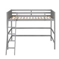 thumbnail image 3 of Aukfa Twin Loft Bed, Wood Bed Frame for Dorm Teens College, Modern - Gray, 3 of 8