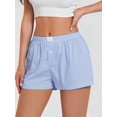 thumbnail image 5 of Women Y2k Gingham Cute Pj Short Pants Plaid Lounge Shorts Sleep Bottoms Elastic Boxers Streetwear Stripe S, 5 of 8