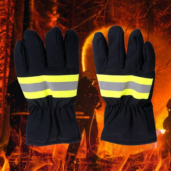 Czzoypi Flexible Firefighter Gloves Heavy Duty Tactical Public Safety Working Glove Strap W/Reflective