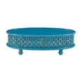 thumbnail image 2 of Kacey Carved Wood Oval Coffee Table, Blue, 2 of 10