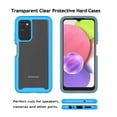 thumbnail image 3 of Sturdy Clear Case for Samsung Galaxy A02S 5G / Galaxy A03S 5G, Tekcoo Full Body Heavy Duty Protection Tempered Glass Screen Protector Shockproof Rugged Case Cover -Black, 3 of 11