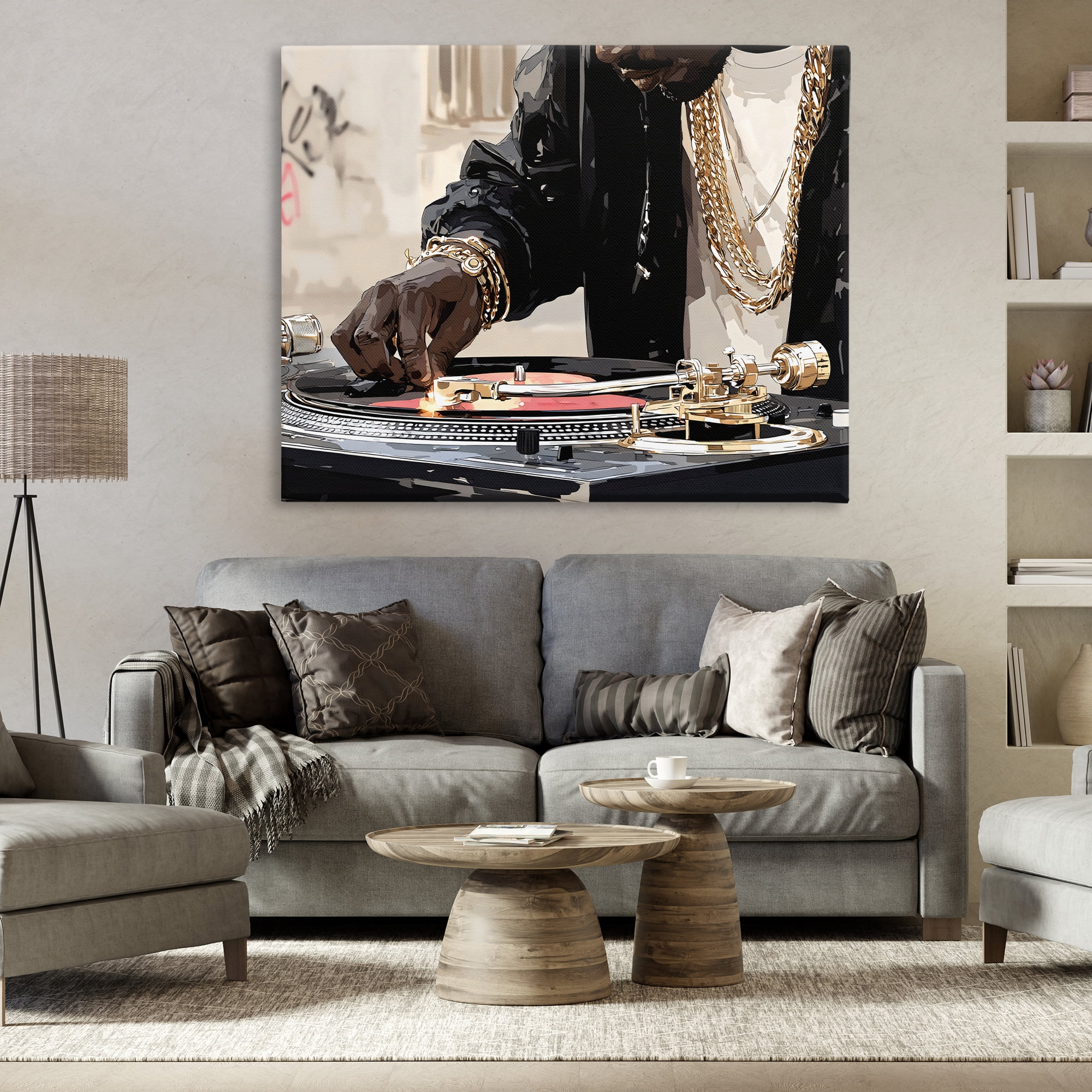 Stupell Industries Golden Touch on DJ's Turntable Canvas Wall Art, design by Franklyn Gregory