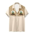 thumbnail image 3 of JURANMO Hawaiian Shirt for Men Summer Short Sleeve Funny Button Down Shirts Casual Lapel Bowling Shirts Color Block Vacation Tops Sales Today Clearance Beige L, 3 of 6