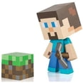 thumbnail image 7 of Minecraft Steve Vinyl Action Figure with Dirt Block, 7 of 7
