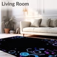 thumbnail image 2 of ODIKA 5'x7' Machine Washable Non-Slip Area Rug, Enchanted Night Sky with Twinkling Stars and Lunar Motifs High Traffic Rug, Blue, 515149, 2 of 7