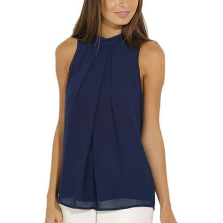 - EFINNY Women's Summer Sleeveless Loose Chiffon Blouse