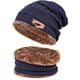 thumbnail image 1 of Conjunto de bufanda y gorro de invierno, gorro cálido con forro polar, calentador de cuello, gorro de punto con gorro de calavera grueso para hombres y mujeres, conjunto de gorro y bufanda d, 1 of 5