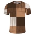 thumbnail image 5 of Zylanna Men's Short Sleeve T-Shirts, Lightweight Crew Neck Plaid Summer Daily leisure Tops for Men Multicolor Size 3XL, 5 of 5