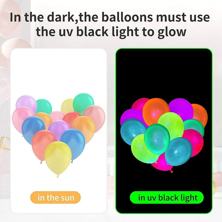 Fluorescent Balloons Party, Blacklight Party Supplies