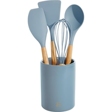Bowl Scraper Utensil HIC Kitchen Essentials Blueberry Blue Silicone Scraper - 11.25 Inch Multi-Purpose Kitchen Tool Blue Silicone Kitchen