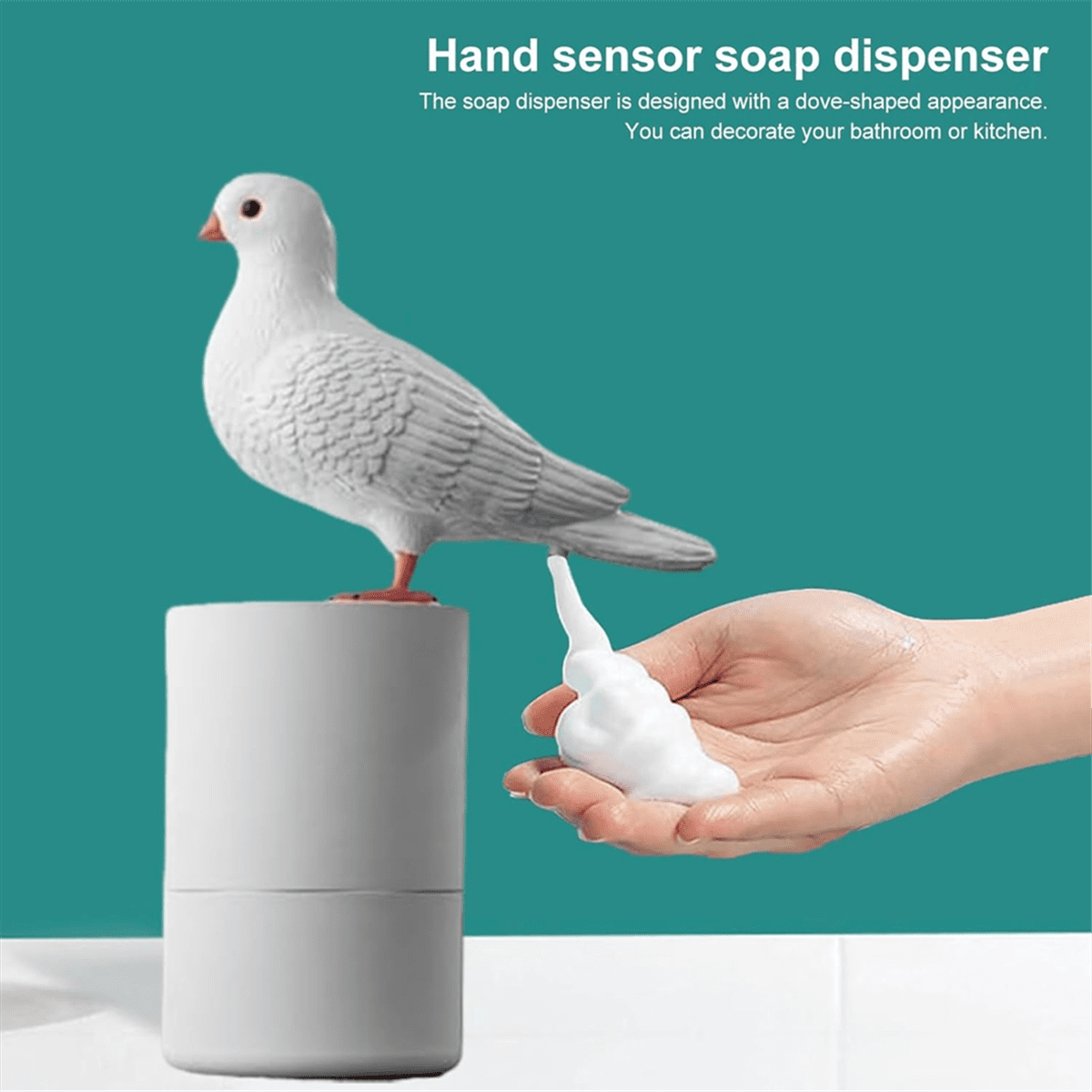 Pigeons Bird Soap Dispenser, Automatic Hand Dispenser,Non-Contact Induction Foam Washer