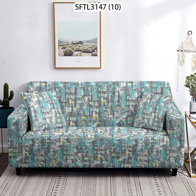 2024 Colorful Abstract Ink Adjustable Sofa Cover Stripes Plaids And Covers Retro Sofa Covers Set Extensible Sofa Cover