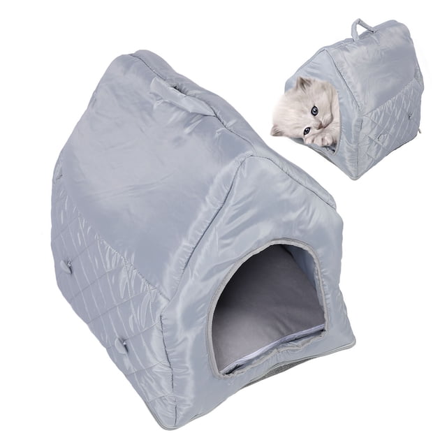 Casa para gatos con calefacción para exteriores, refugio impermeable para gatos al aire libre para invierno con almohadilla térmica termostática de 35 c a 55 c prevención