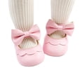 thumbnail image 2 of Fortune Newborn Girl Princess Shoes First Walker BowKnot Solid Soft Sole Shoes, 2 of 5