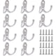 thumbnail image 1 of Ganchos para abrigos de doble punta resistentes, montados en la pared con acabado en cromo pulido, fácil instalación para múltiples aplicaciones, soportan prendas pesadas y más (20 piezas), 1 of 8