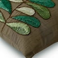 thumbnail image 6 of 12x22 inch (30x55 cm) Lumbar Pillow Cover, Brown Lumbar Pillow Cover, Sequins Leaves Lumbar Pillow Cover, Art Silk Rectangle Pillow Covers, Floral Art Deco - Days Of Leaves, 6 of 10